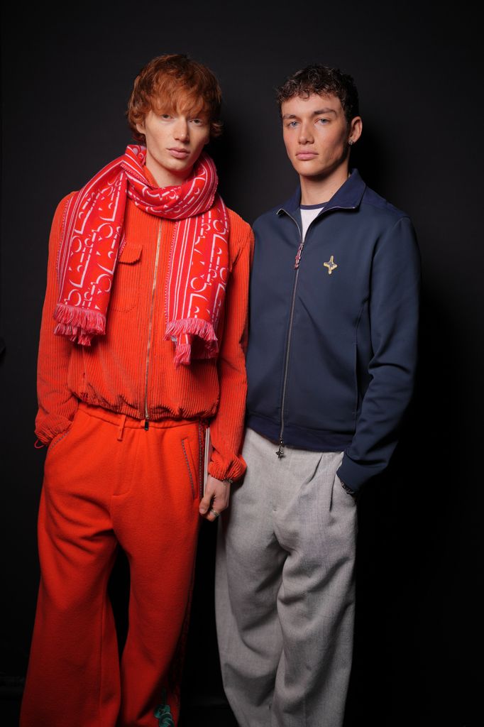 Calum Harper and Kit Price at the Dior Homme fashion show during Paris Fashion Week Menswear Fall 2025
