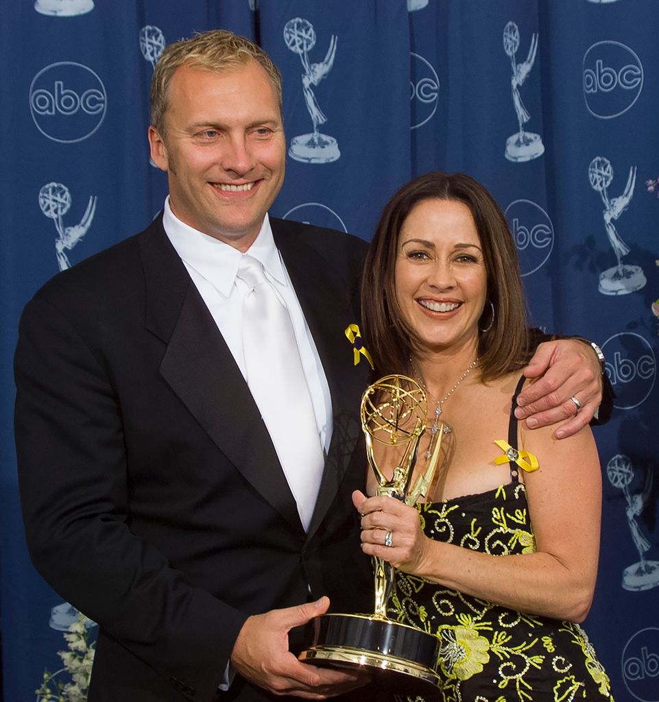 Emmy Winner Patricia Heaton with husband David Hunt backstage at the 52nd Emmy Awards Show at the Shrine Auditorium, September 10, 2000