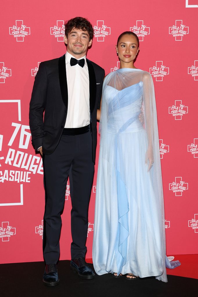 Charles Leclerc and Alexandra Saint Mleux attend the 76th Red Cross Ball on July 12, 2025 in Monaco