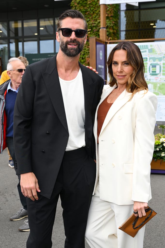 LONDON, ENGLAND - JULY 03: Chris Dingwall and Mel C attend day three of the Wimbledon Tennis Championships at the All England Lawn Tennis and Croquet Club on July 03, 2024 in London, England. (Photo by Karwai Tang/WireImage)