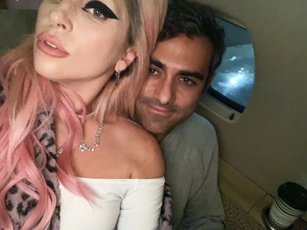 Lady Gaga and Michael Polansky share a photograph from their private plane