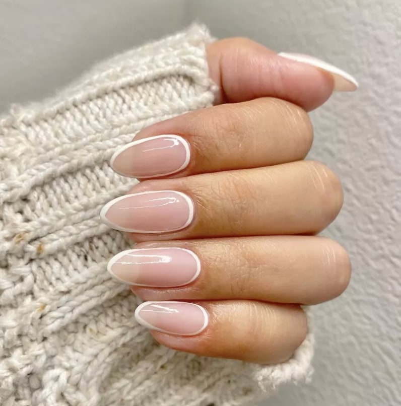 White outlined nails
