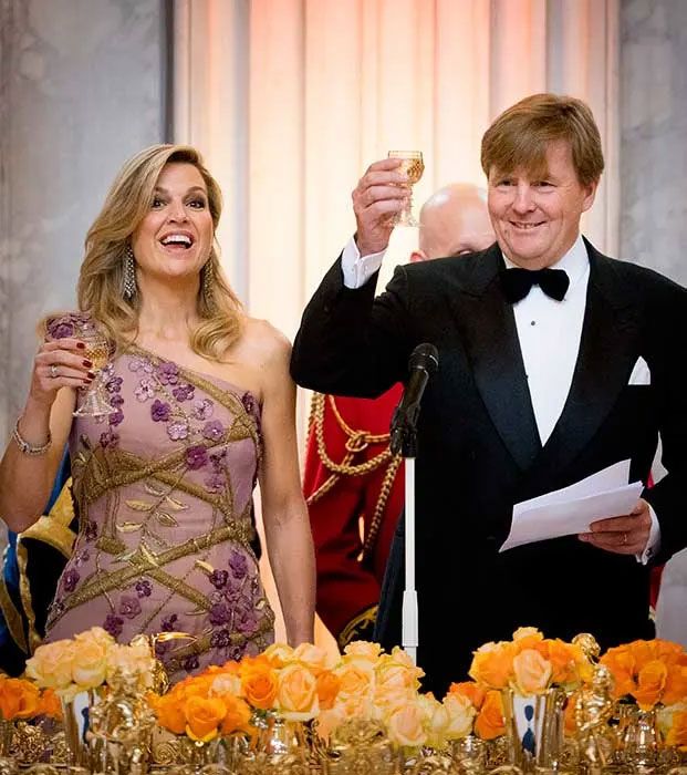 King Willem Alexander celebrates 50th birthday with a toast