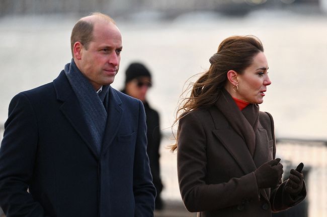 Prince William and Kate Middleton looking cold during day two of their royal tour of Boston
