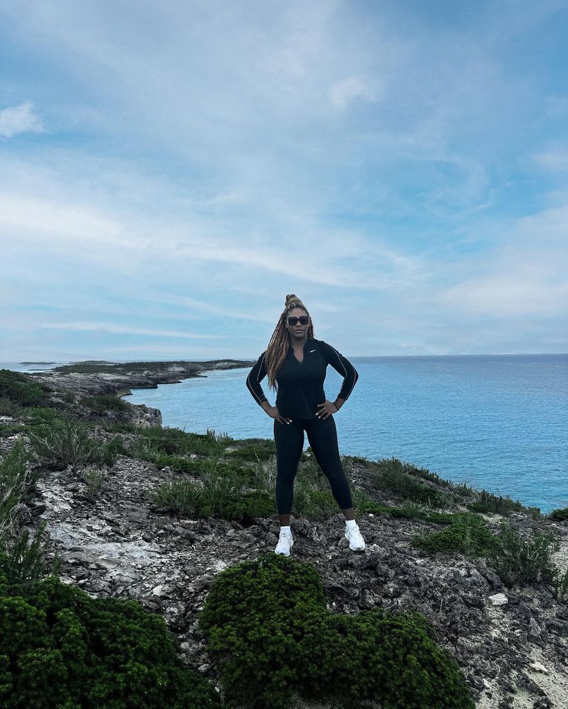 Serena on hike on cliff