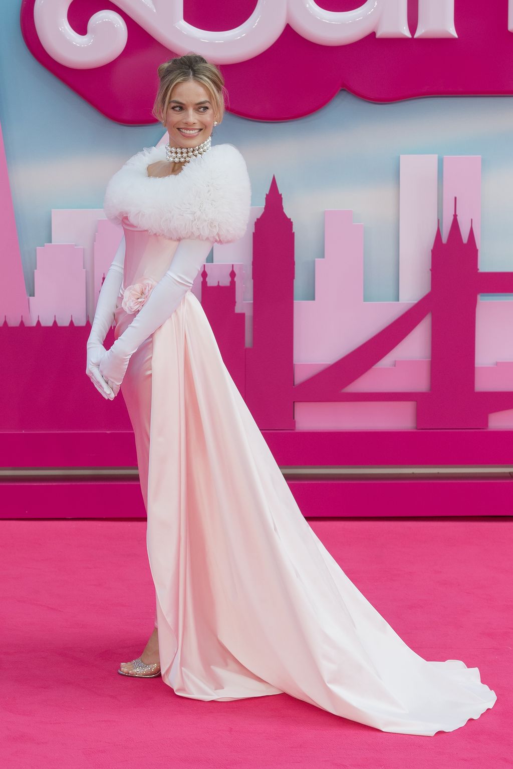 Margot Robbie at the European premiere of Barbie in London