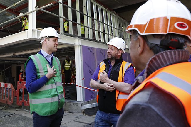 prince william and nick knowles at grenfell
