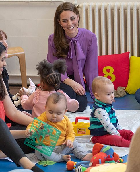 kate middleton with babies at fawcett