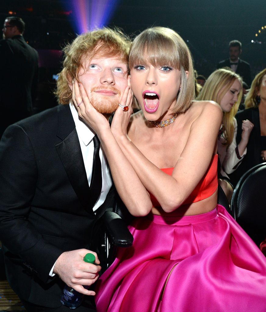 Ed Sheeran and Taylor Swift attends The 58th GRAMMY Awards at Staples Center on February 15, 2016 in Los Angeles, California