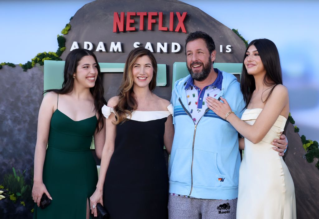 Adam Sandler makes rare red carpet appearance with teen daughters