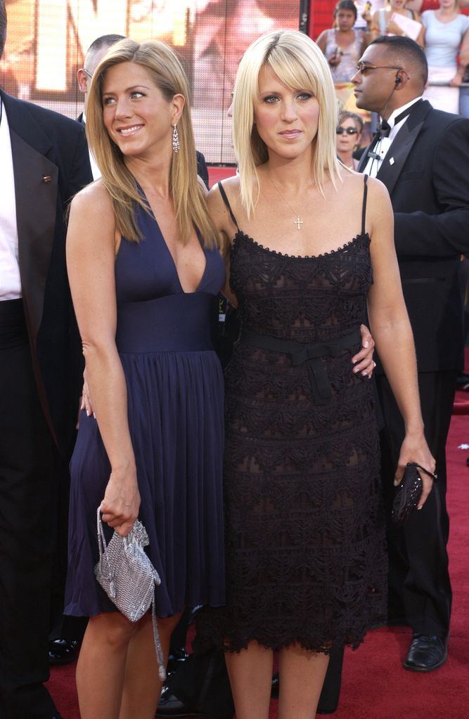 Jennifer Aniston and Andrea Bendewald attend the 55th Annual Primetime Emmy Awards.