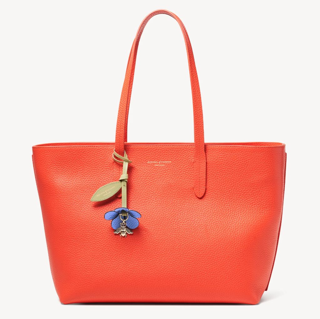 Aspinal of London Zipped East West Tote With Bee & Flower Charm