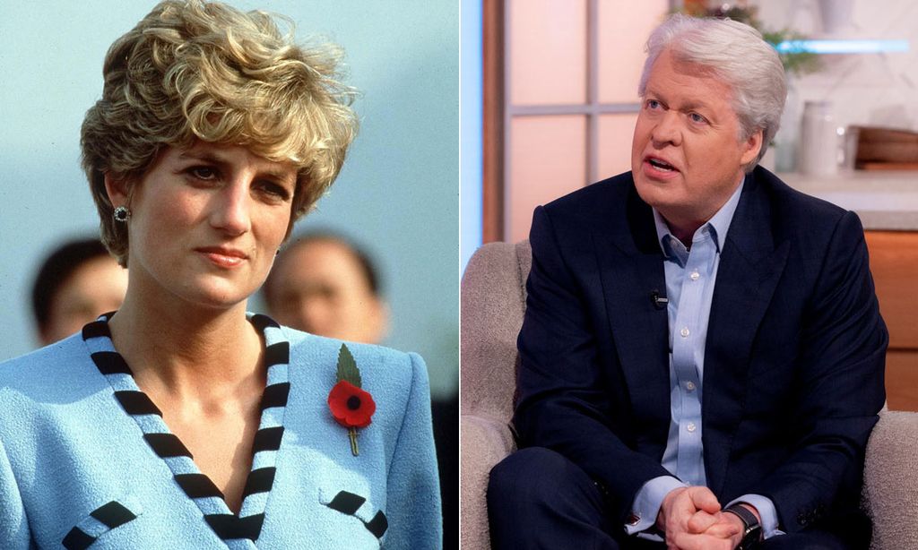 A split image of Charles Spencer and Princess Diana