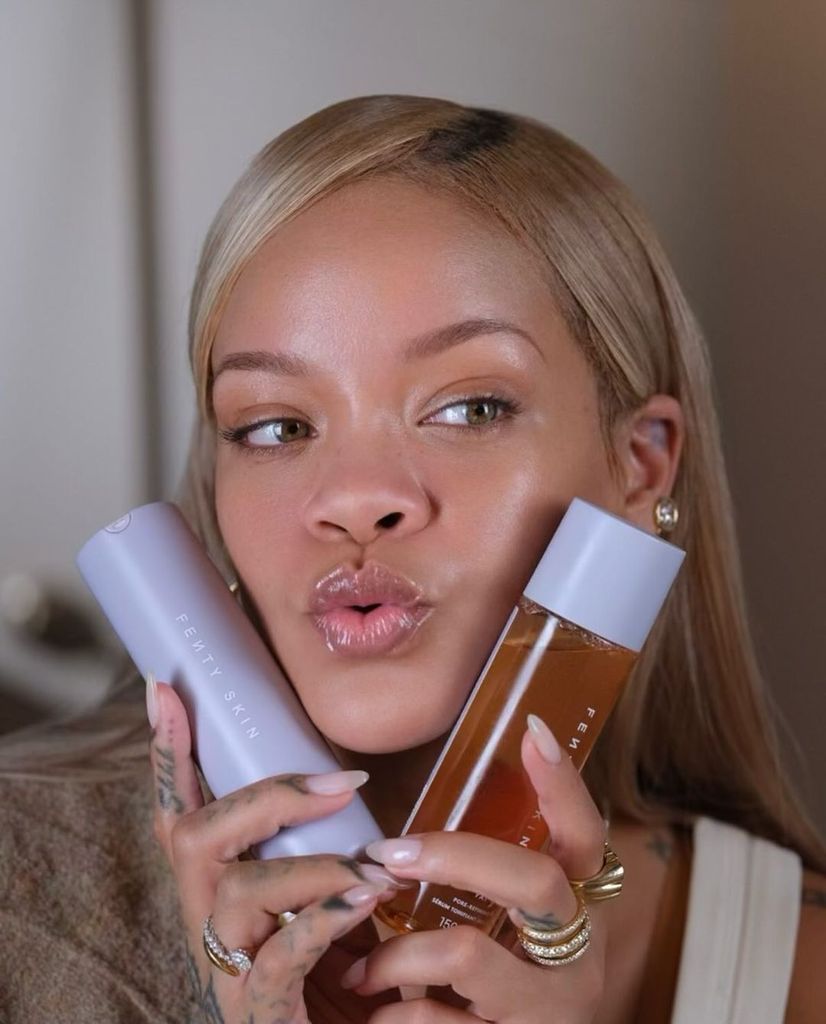 Rihanna showcases her flawless skin