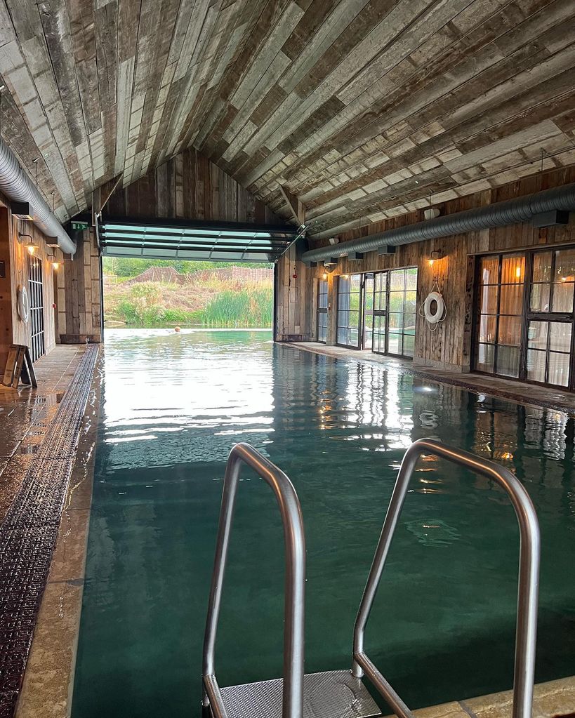 pool in wooden lodge