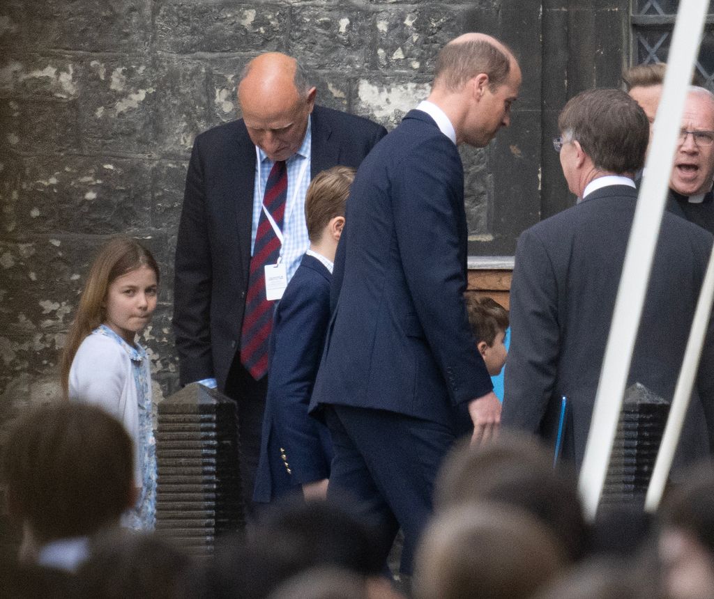 Princess Charlotte and Prince Louis arriving at Westminster Abbey