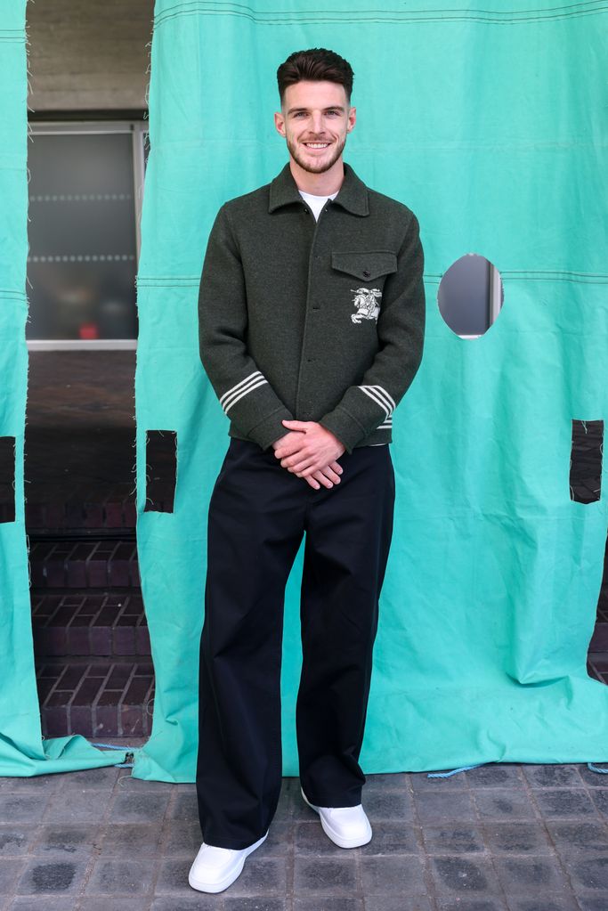 Declan Rice attends the Burberry Summer 2025 show during London Fashion Week at The National Theatre on September 16, 2024 in London, England. (Photo by Dave Benett/Getty Images for Burberry)