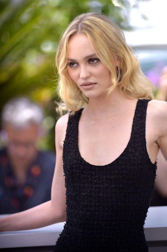 Lily Rose Depp in a black dress in Cannes in 2023
