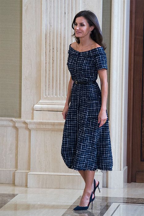 queen letizia tweed zara dress