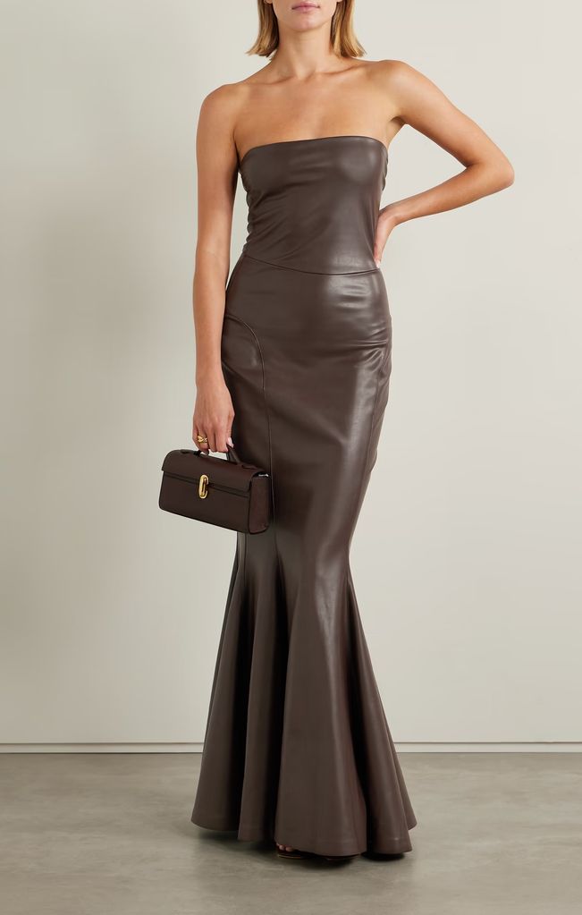 Norman Kamali Leather Dress