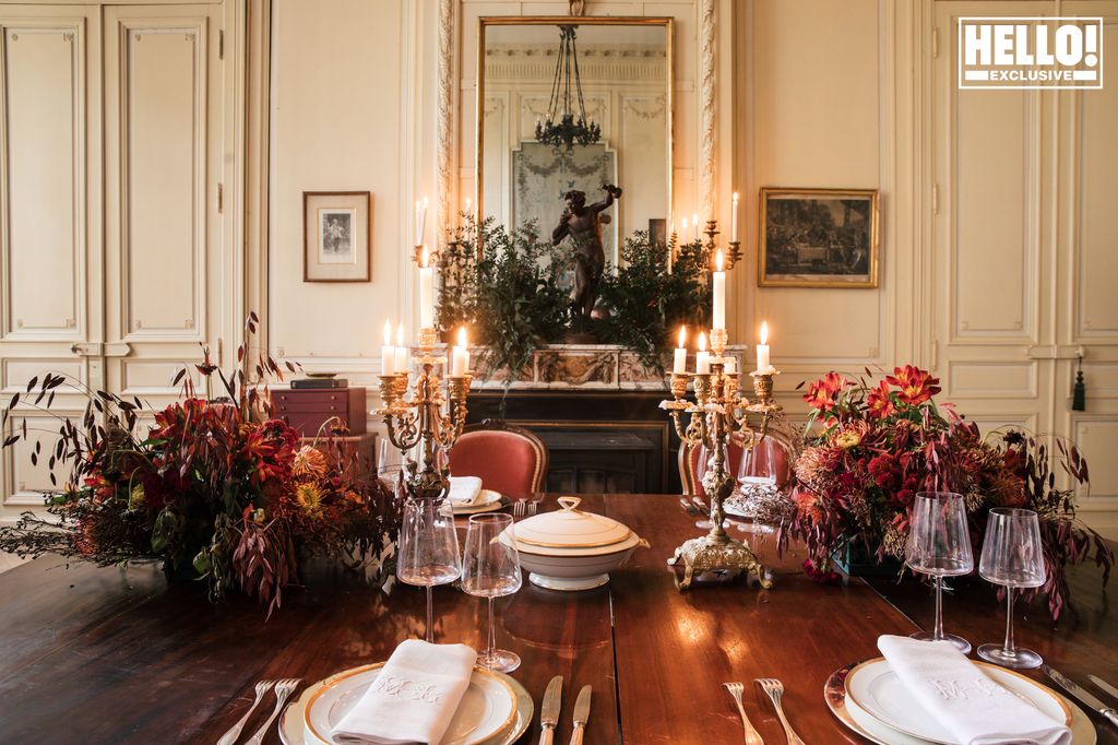 Catherine Roger's dining table at Chateau Marcellus near Bordeaux