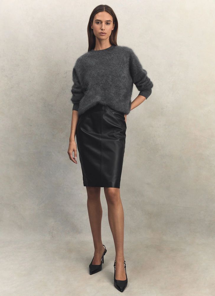 Reiss leather skirt