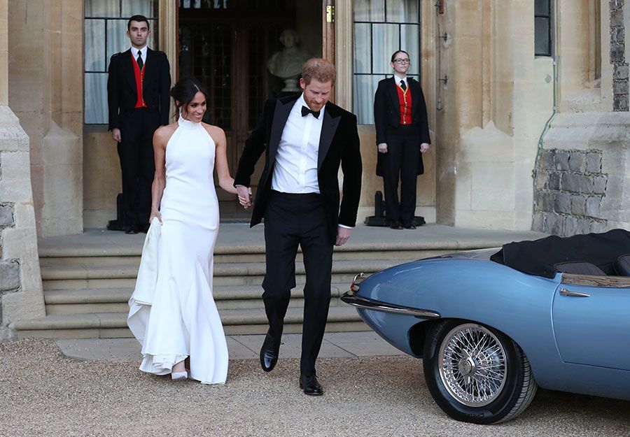 Prince Harry Meghan leave for reception