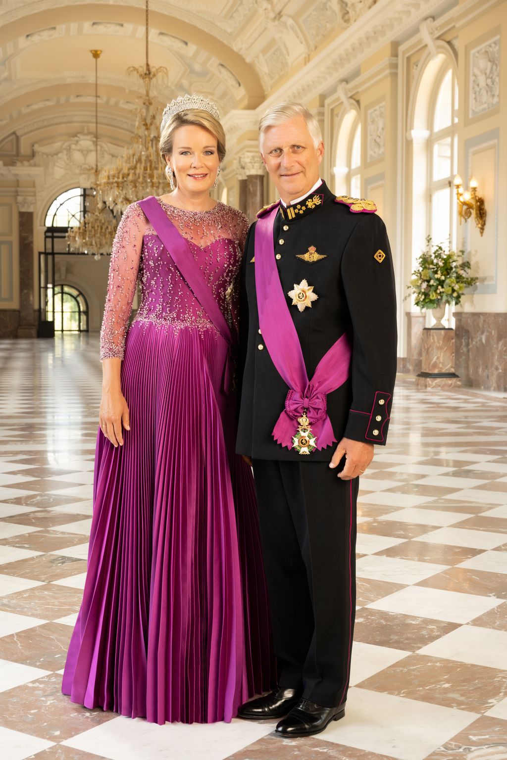 Queen Mathilde and King Philippe portrait