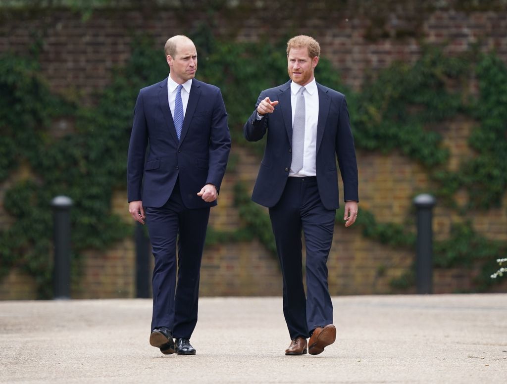 William and Harry at Kensington Palace in 2021