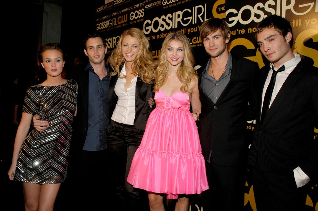 Leighton Meester, Penn Badgley, Blake Lively, Taylor Momsen, Chace Crawford and Ed Westwick ("Gossip Girl" Cast attend The CW Network premieres "GOSSIP GIRL" at Tenjune on September 18, 2007 in New York City.