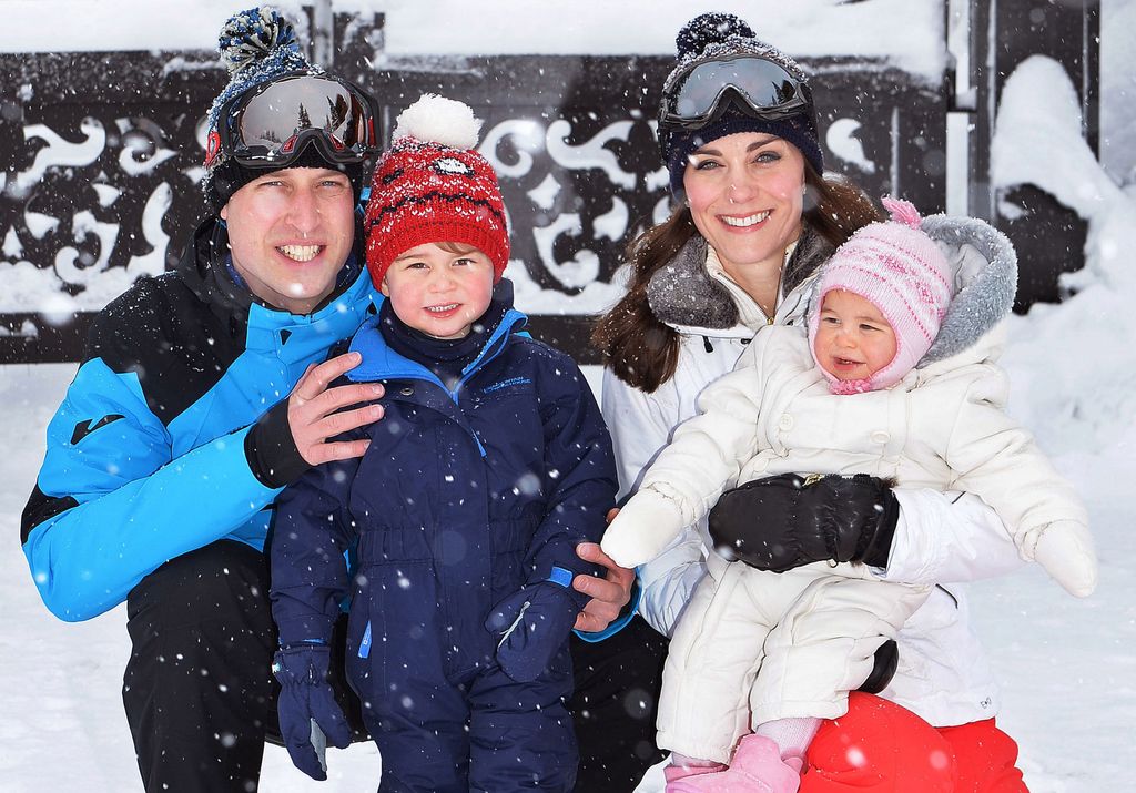 William, Kate, George and Charlotte enjoyed a skiing holiday in the French Alps in 2016