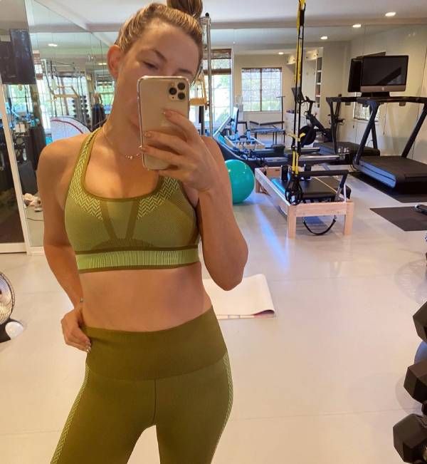 Kate Hudson is unrecognisable in futuristic figure-hugging workout gear