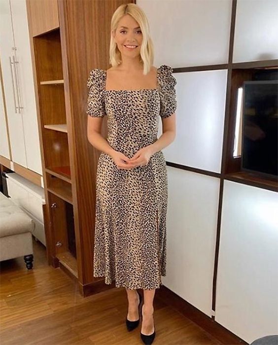 holly willoughby this morning outfit leopard print dress
