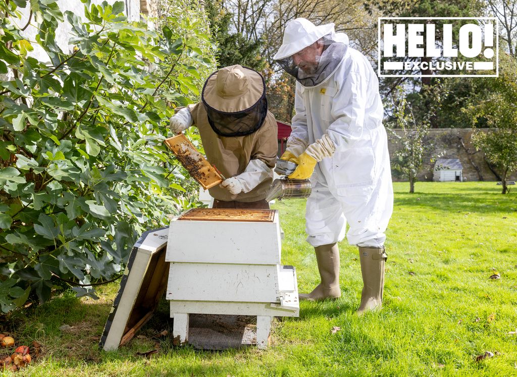 Nicola and James Reed tending to their bees at Wiltshire home 