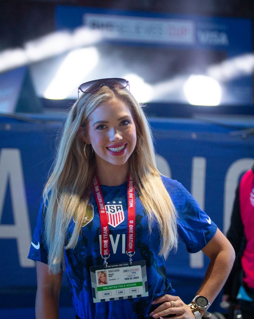 Gracie wearing football shirt