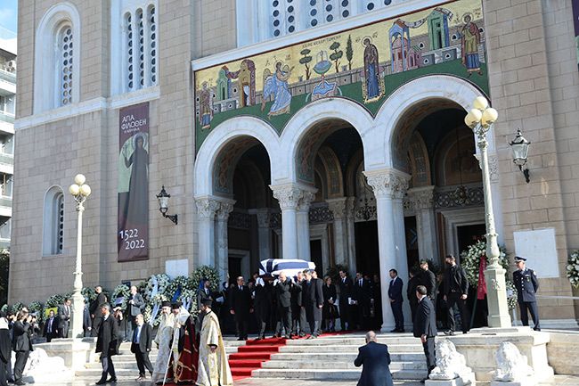 King Constantines funeral leaving the church on its way to the cemetery