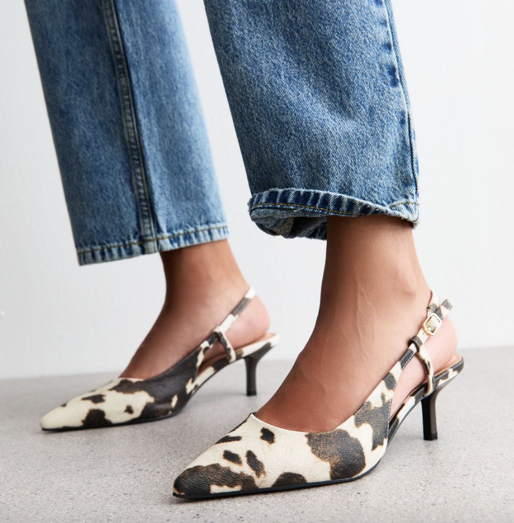 New Look cow print pony skin heels