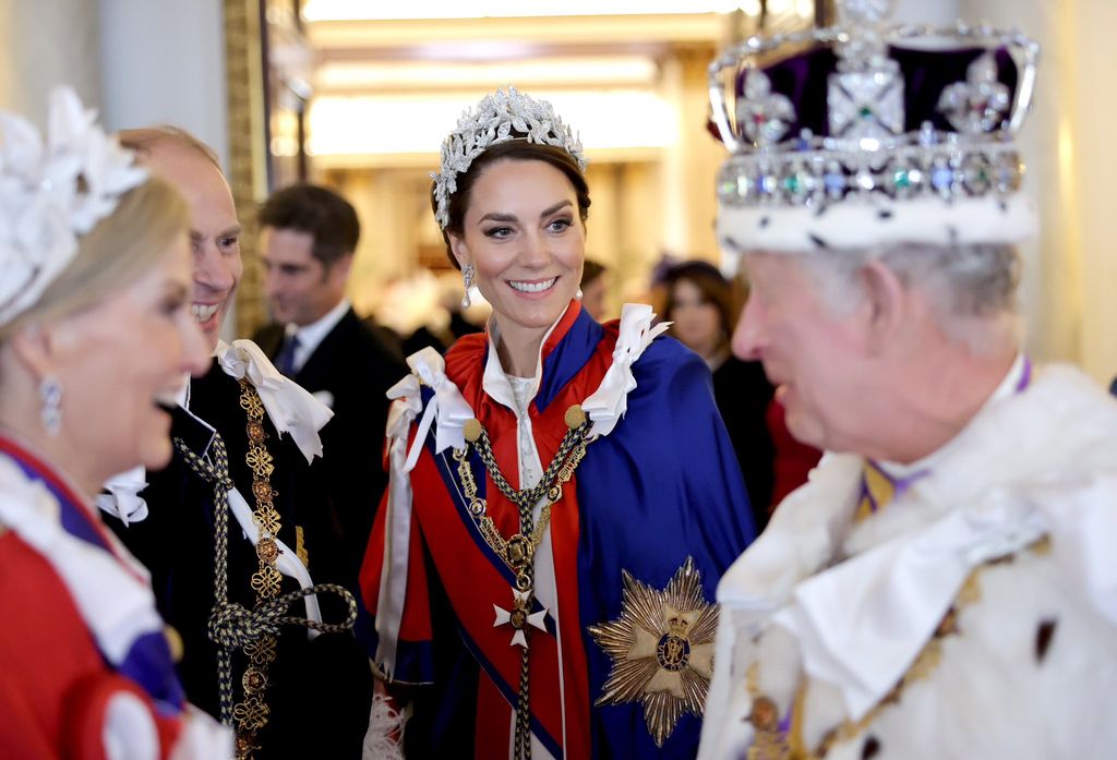 The Princess of Wales smiles at King Charles on the day of his Coronation