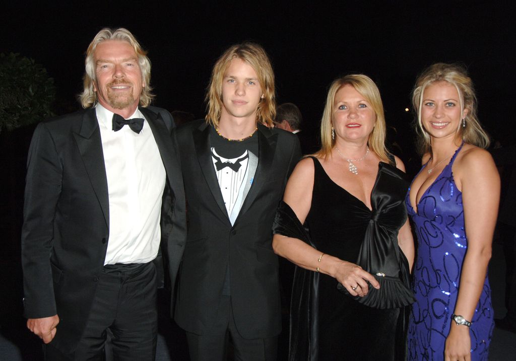 Richard Branson, Sam Branson, Joan Branson and Holly Branson all dressed up