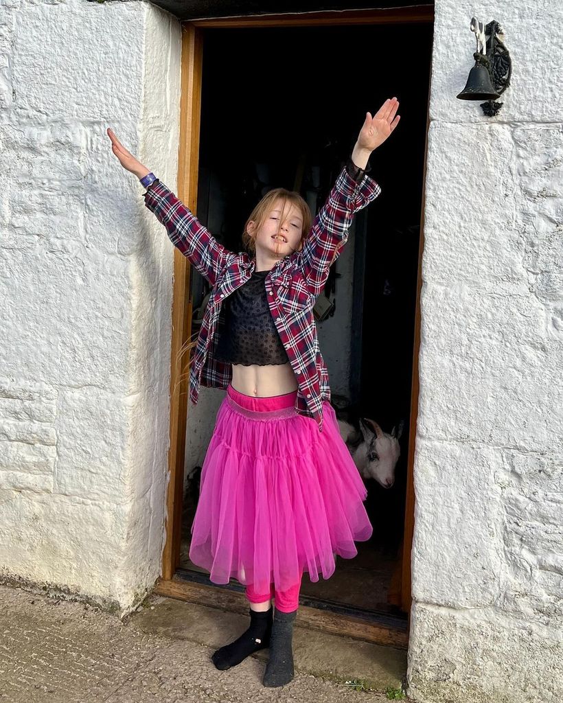 Amanda Owen's daughter in a pink tutu