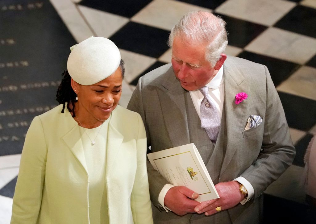 WINDSOR, UNITED KINGDOM - MAY 19:  Prince Charles, Prince of Wales and Doria Ragland, mother of the bride, depart after the wedding of Prince Harry and Meghan Markle at St George's Chapel at Windsor Castle on May 19, 2018 in Windsor, England. (Photo by Owen Humphreys - WPA Pool/Getty Images)