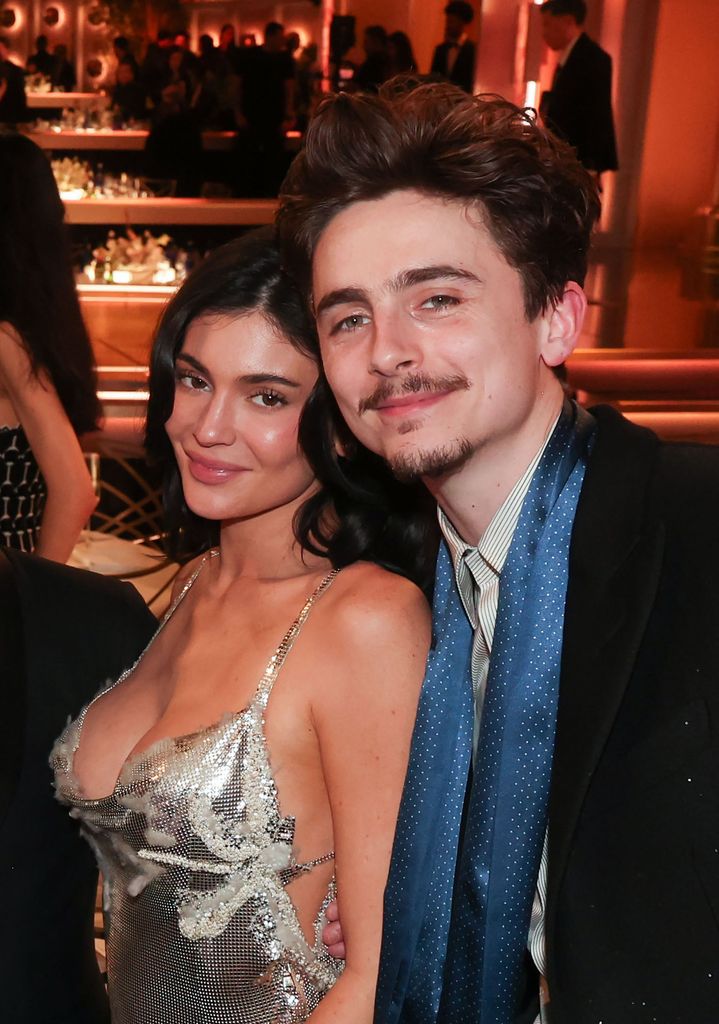 Kylie Jenner and Timothée Chalamet at the 82nd Annual Golden Globes