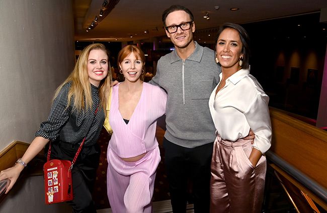 A pregnanct Stacey Dooley with Joanne and Kevin Clifton and Janette Manrara