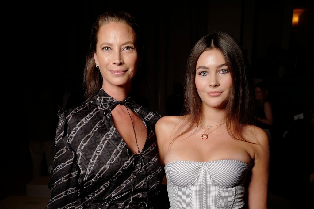 Christy Turlington and Grace Burns at the Front Row of the Fendi Spring 2023 fashion show at the Hammerstein Ballroom on September 9th, 2022 in New York City, New York. (Photo by Swan Gallet/WWD via Getty Images)