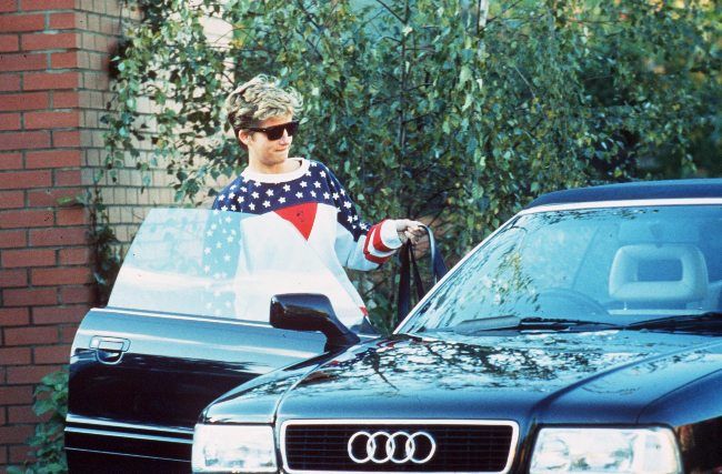 Princess Diana getting out of her car