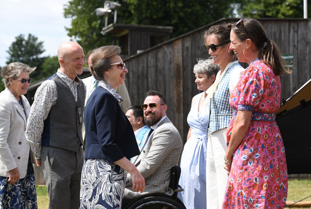 The Princess met sisters Nina Clarkin and Tamara Fox who mark the event in memory of their father The Hon Mark Vestey who was spinal injured.