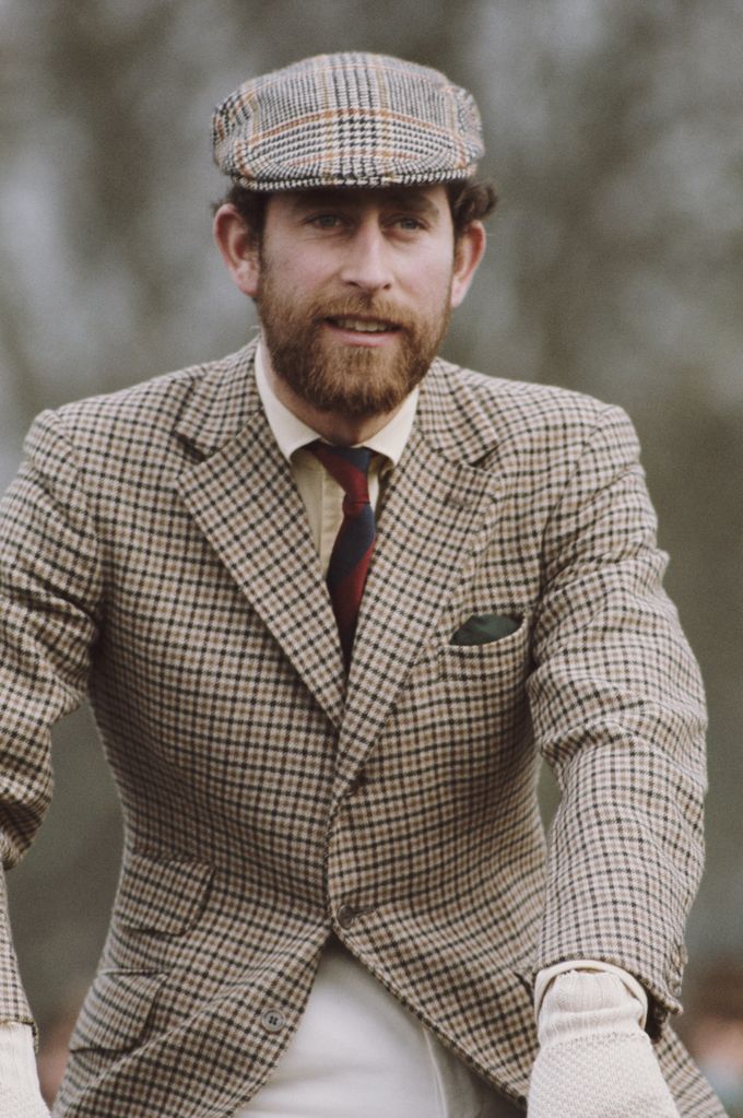 Prince Charles sporting a beard at the Badminton Horse Trials in 1976 