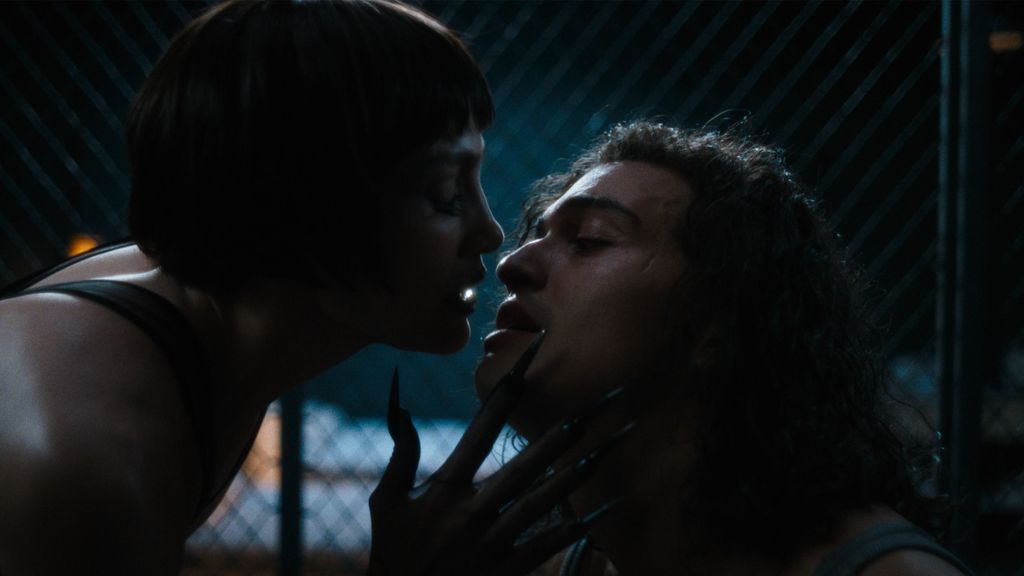 Tonituah and Jennifer Lopez in a scene from Kiss of the Spider Woman