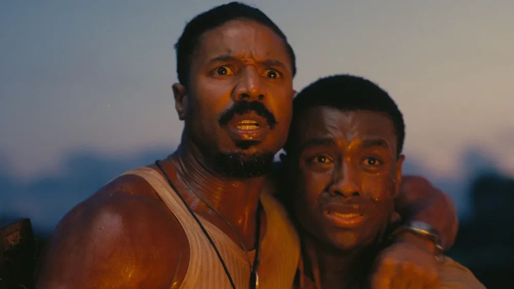 Michael B Jordan and Miles Caton in a still from Sinners