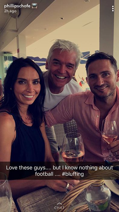 phillip schofield with lampards on holiday